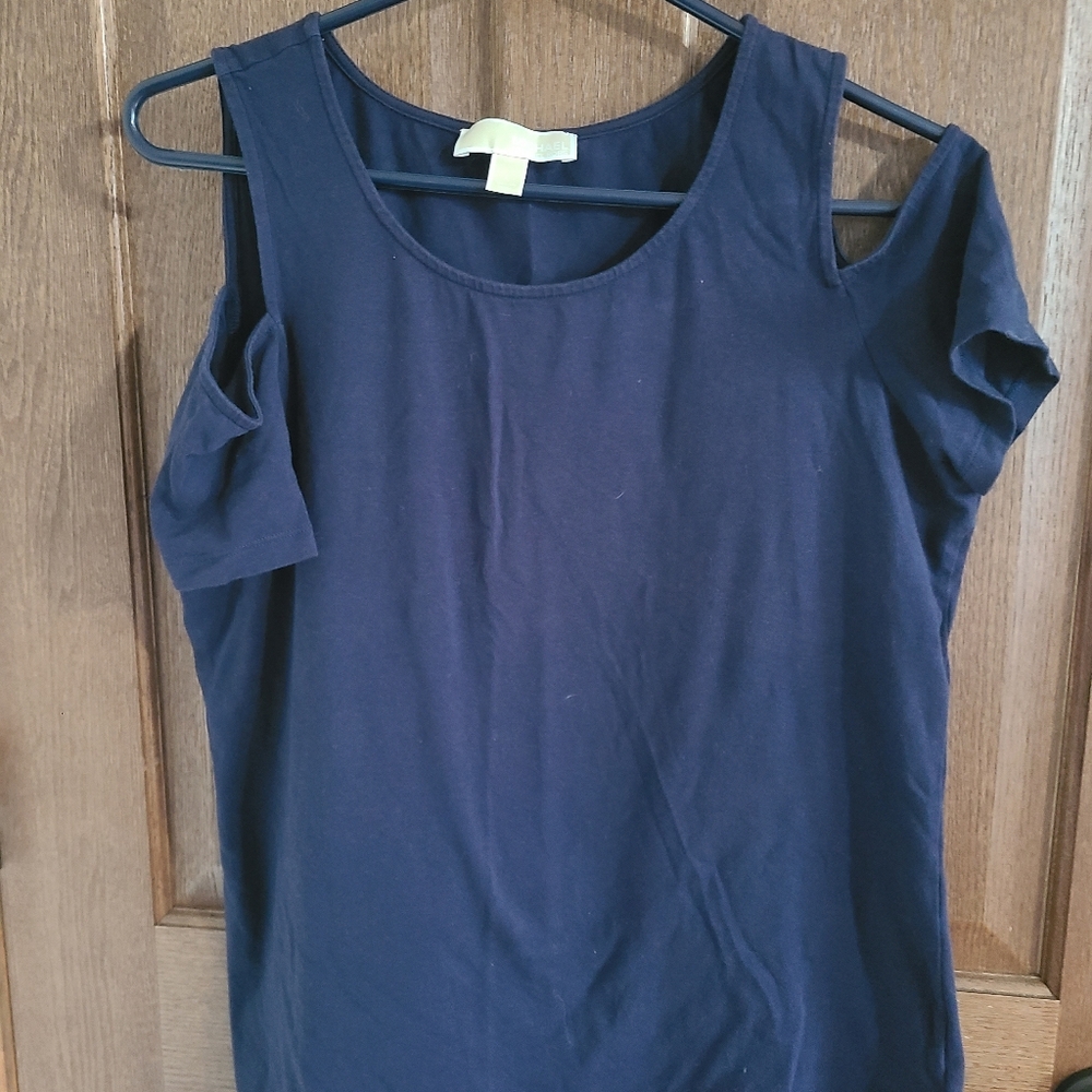 Michael Kors Navy Cold Shoulder Tank Top